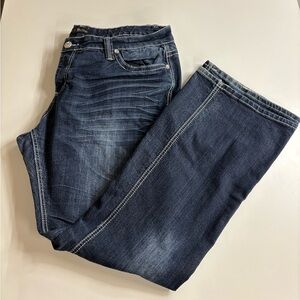 Love Nation Dark Wash Straight Leg Jeans Bedazzled Jewels